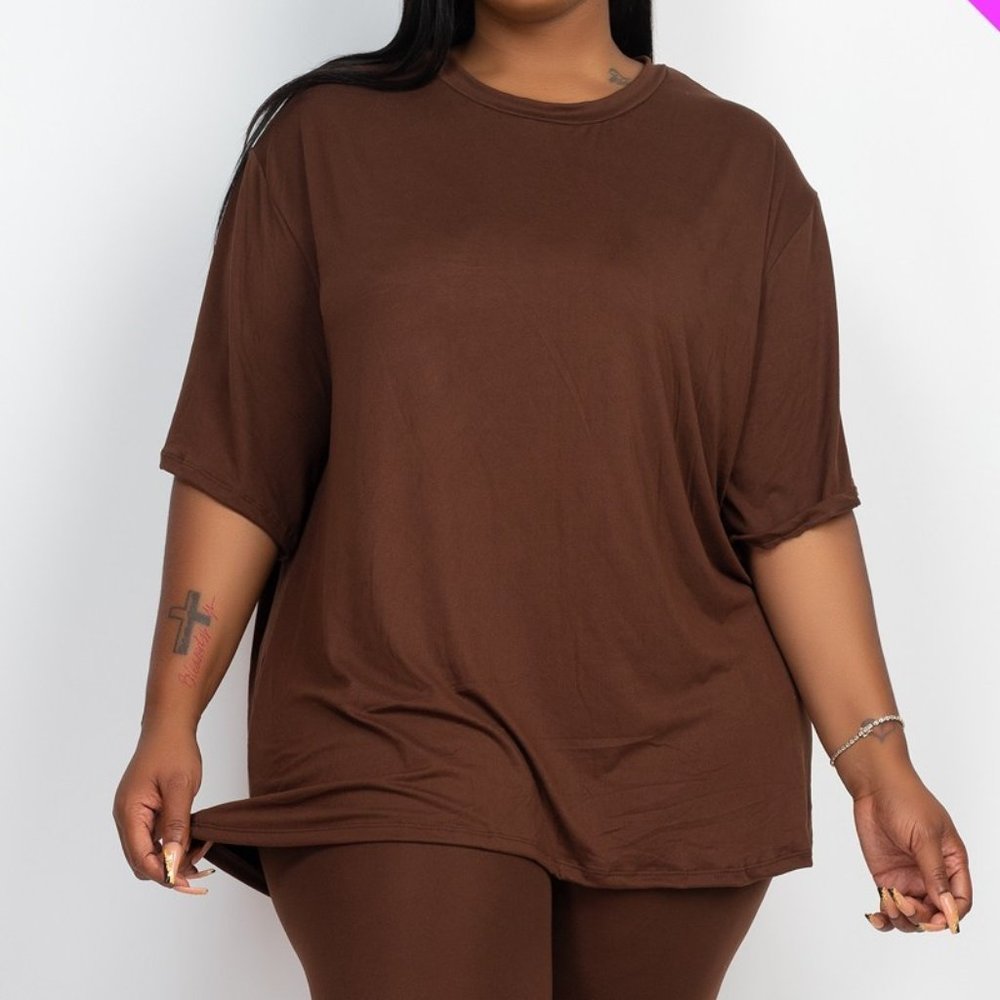 NWOT Plus Size Loose fit top and bike shorts set